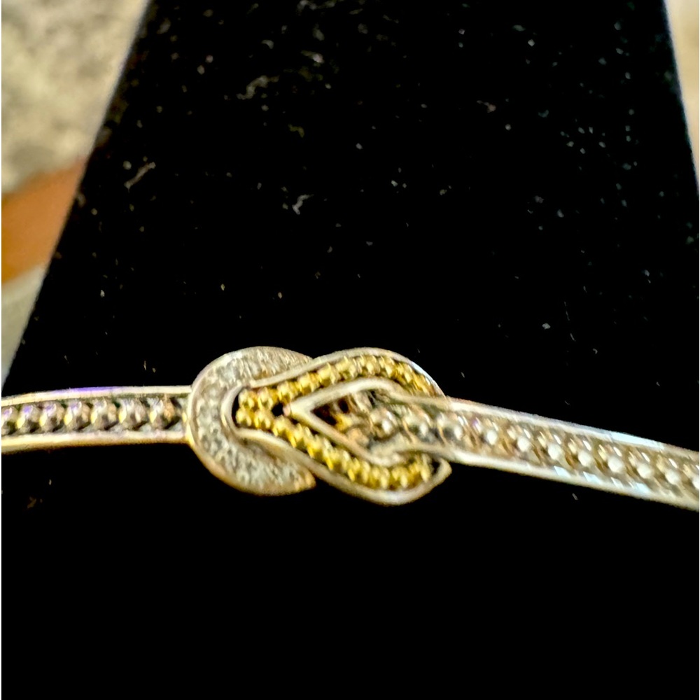 Brand New Lagos Sterling & 18k Gold Diamond 4 Station Knot Bracelet.